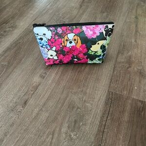 Marc Tetro NWT Floral Dog Print Cosmetic Pouch